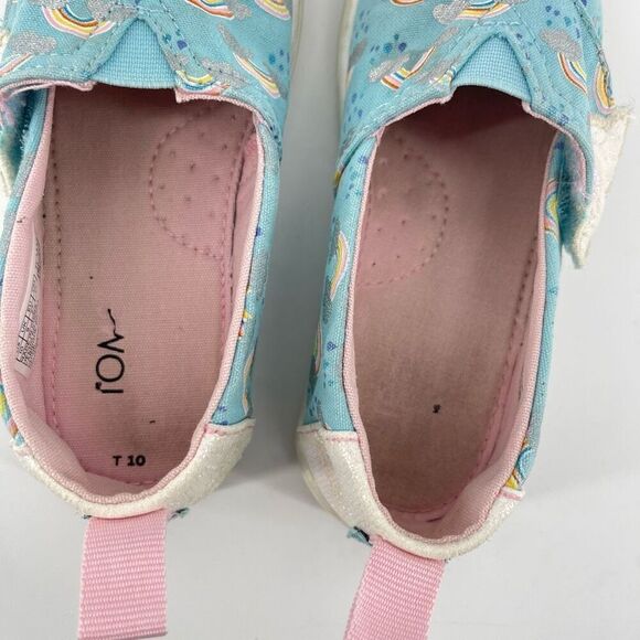 TOMS Kids Alpargata Weather Slip-On Shoes – Blue Rainbow Print – Size 10 - Picture 7 of 13